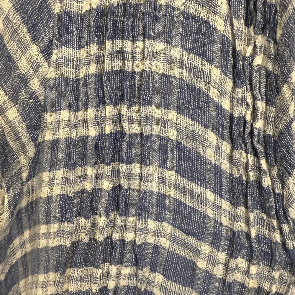 CP Shades Blue White Plaid Linen Regina Cap Sleeve Tunic Dress size small - Picture 3 of 6